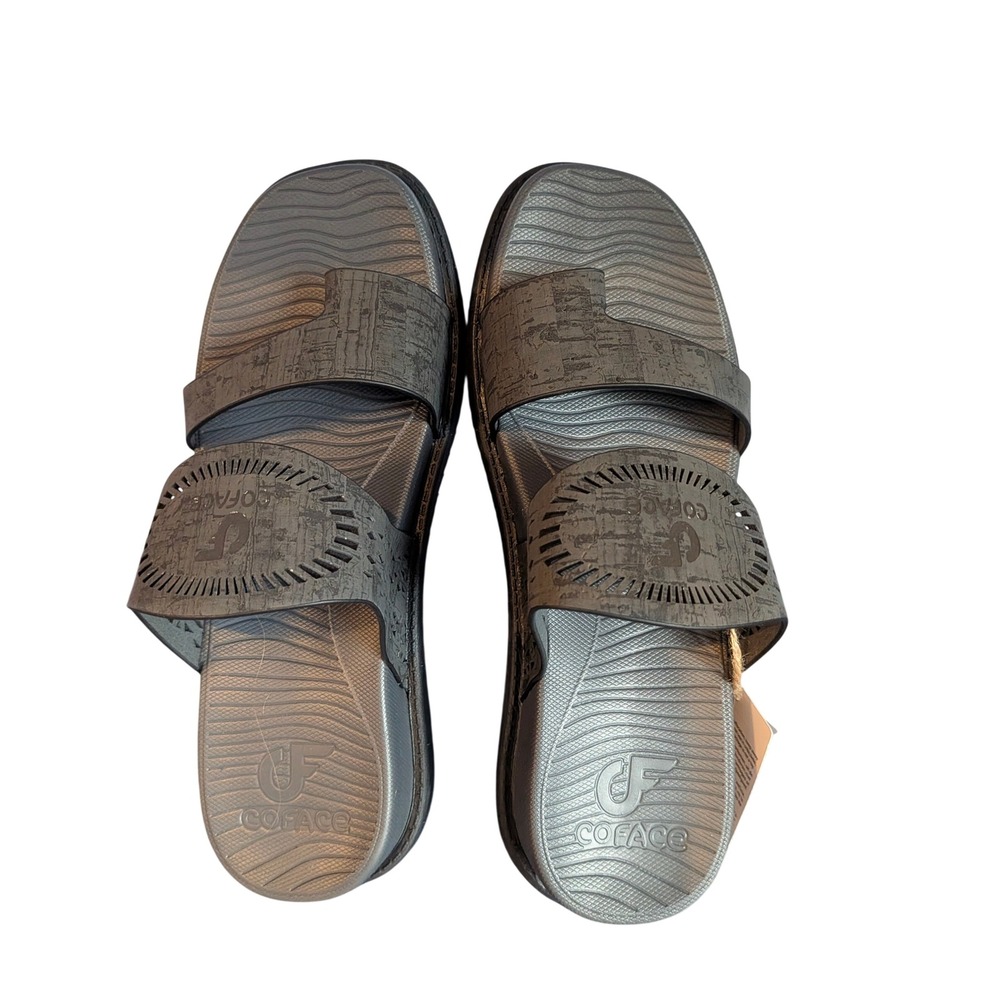 Coface Women Grey Comfort Slide Sandals CW8F5 Size 8.5 NEW